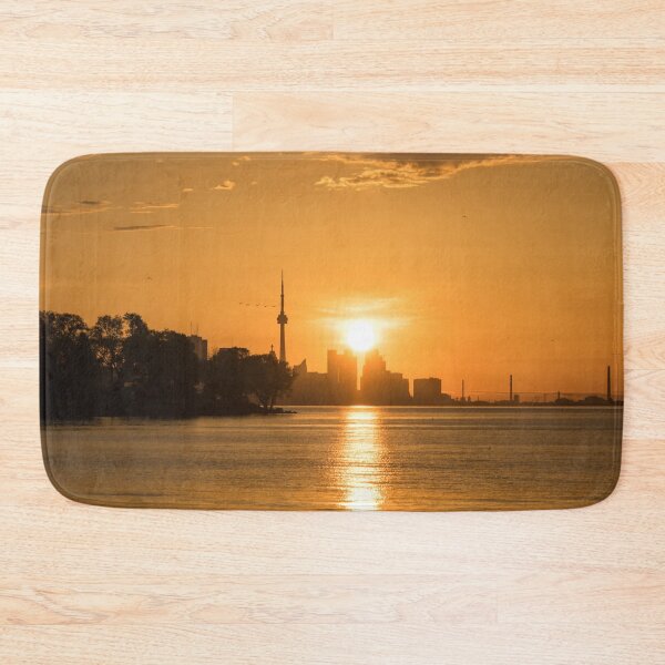 Item preview, Silhouettes and Bird Flocks - Brilliant Sunup Behind Toronto Skyscrapers designed and sold by Georgia Mizuleva.