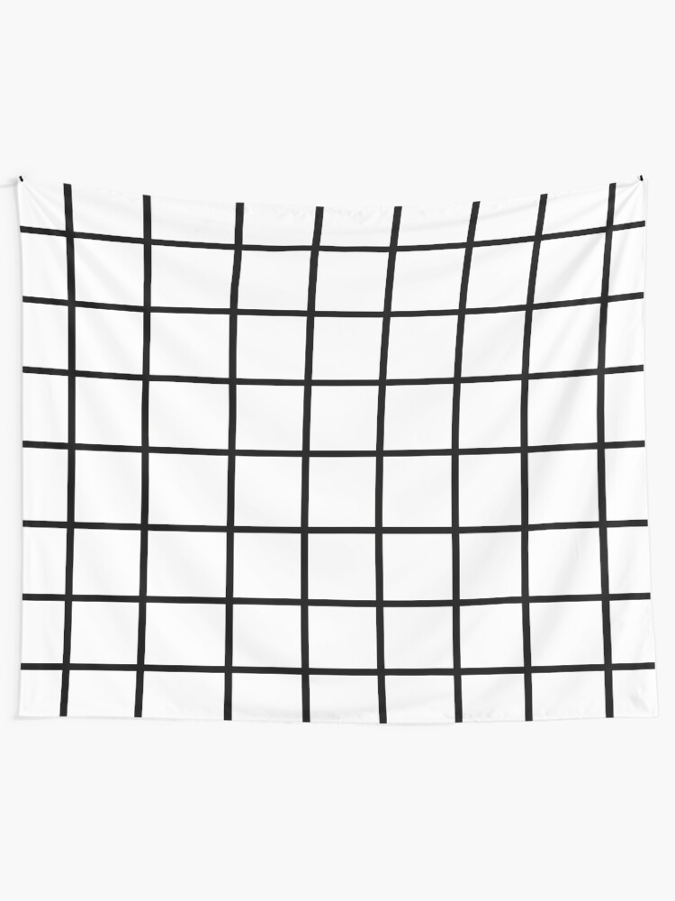 Alternate view of Grid White & Black Tapestry