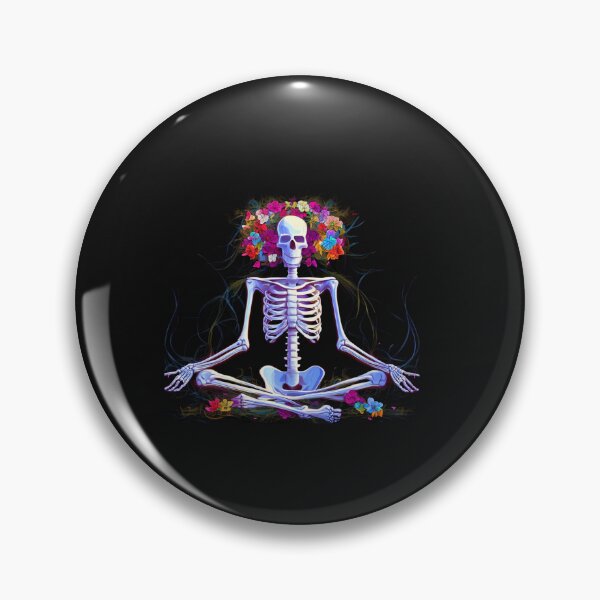 Item preview, Meditating skeleton with flowers and energy flowing around designed and sold by R-reflections.