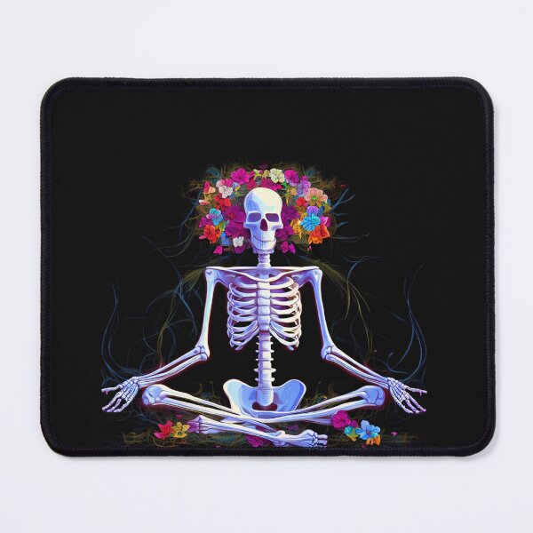 Item preview, Meditating skeleton with flowers and energy flowing around designed and sold by R-reflections.