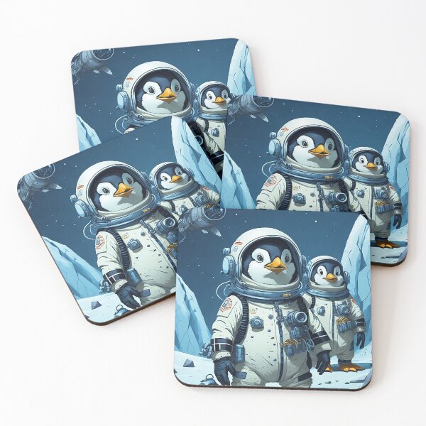 Item preview, Galactic Chill: Astronaut Penguins Artwork designed and sold by Glitchart66.