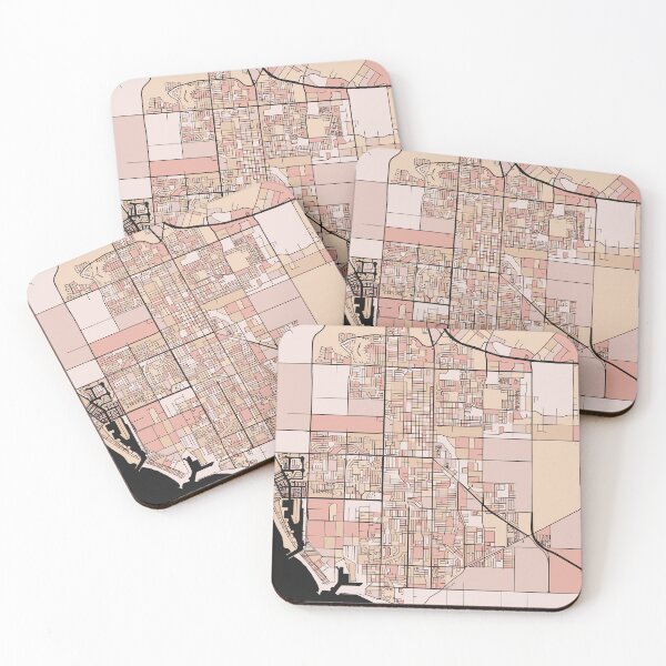 Item preview, Oxnard Map Pattern in Soft Pink Pastels designed and sold by PatternMaps.