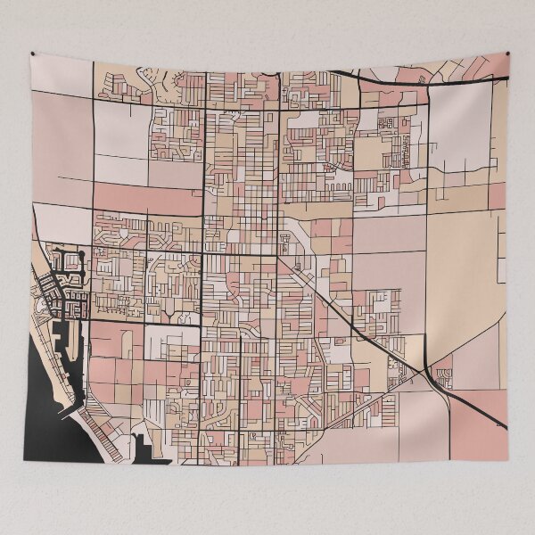 Item preview, Oxnard Map Pattern in Soft Pink Pastels designed and sold by PatternMaps.
