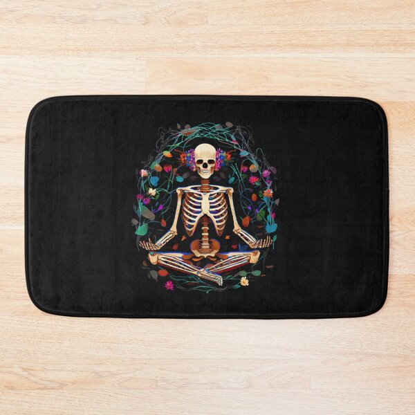 Item preview, Meditating skeleton with flowers and energy flowing around designed and sold by R-reflections.