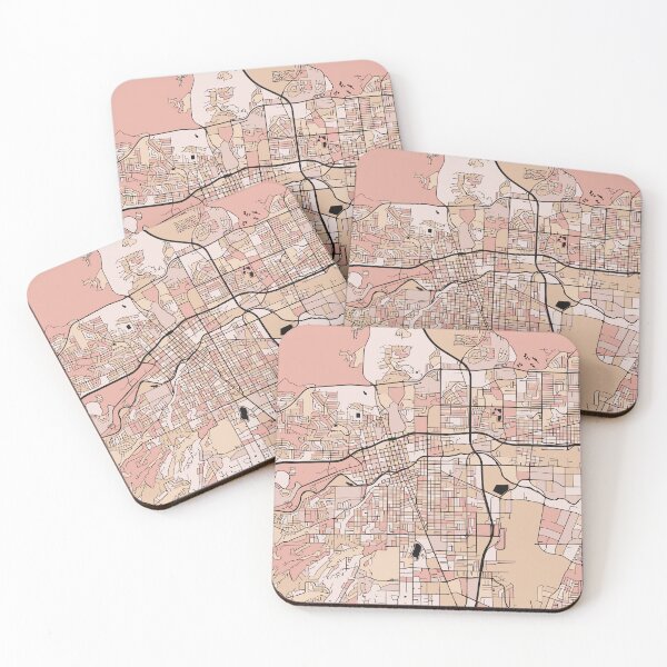 Item preview, Reno Map Pattern in Soft Pink Pastels designed and sold by PatternMaps.