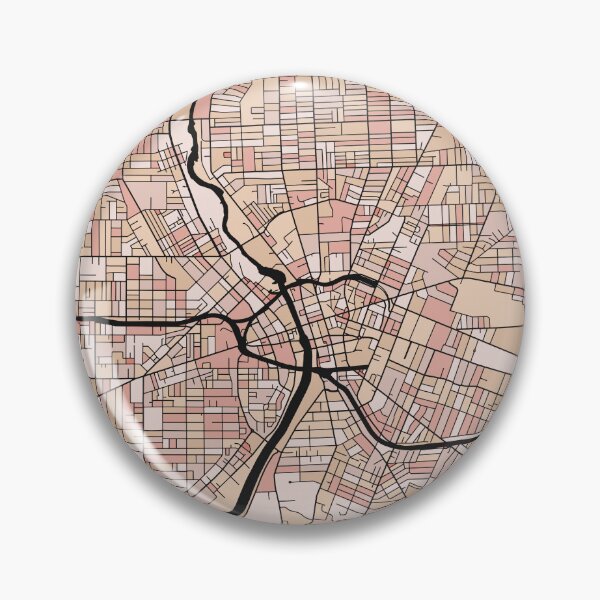 Artikelvorschau, Rochester-Kartenmuster in zartrosa Pastelltönen entworfen und verkauft von PatternMaps.