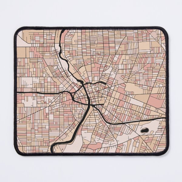 Item preview, Rochester Map Pattern in Soft Pink Pastels designed and sold by PatternMaps.