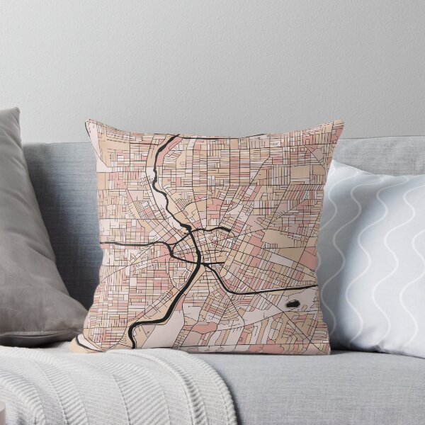 Item preview, Rochester Map Pattern in Soft Pink Pastels designed and sold by PatternMaps.