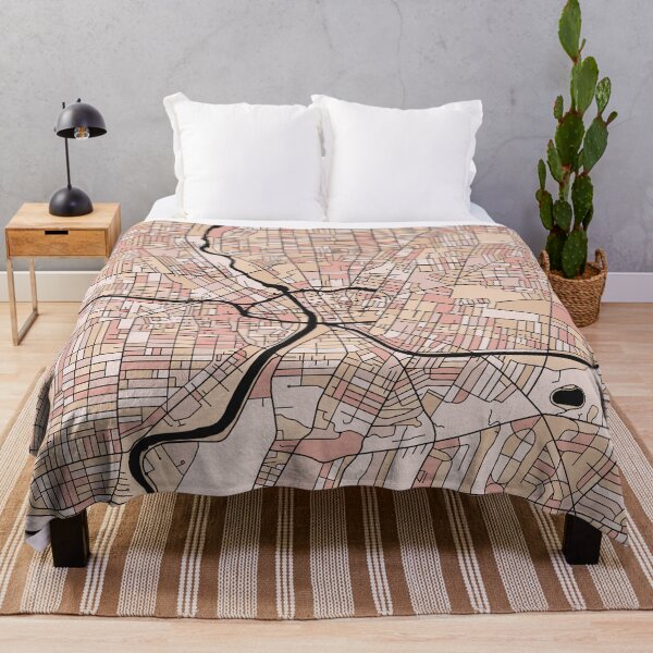 Item preview, Rochester Map Pattern in Soft Pink Pastels designed and sold by PatternMaps.