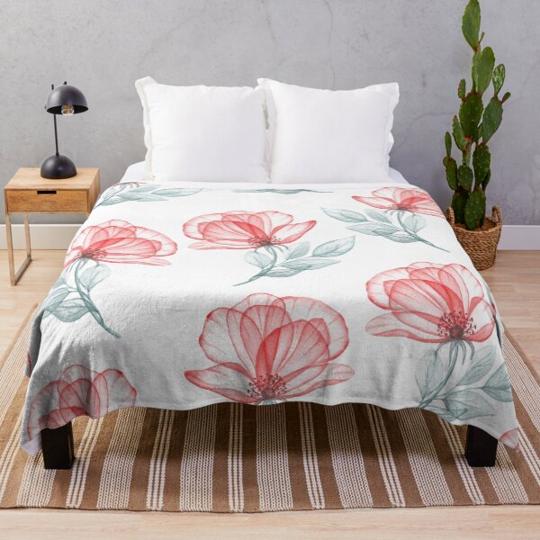 Item preview, Red transparent roses watercolor print Translucent spring flowers romantic composition designed and sold by likapix.