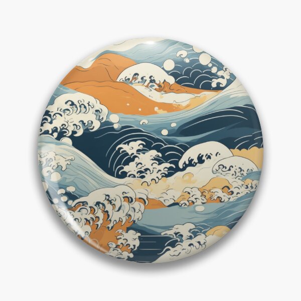 Item preview, Hokusai inspired bark cloth print 02 designed and sold by okeyjet.