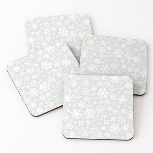 Item preview, Silver Christmas snowflakes on white grey snow winter wonderland designed and sold by blomastudios.