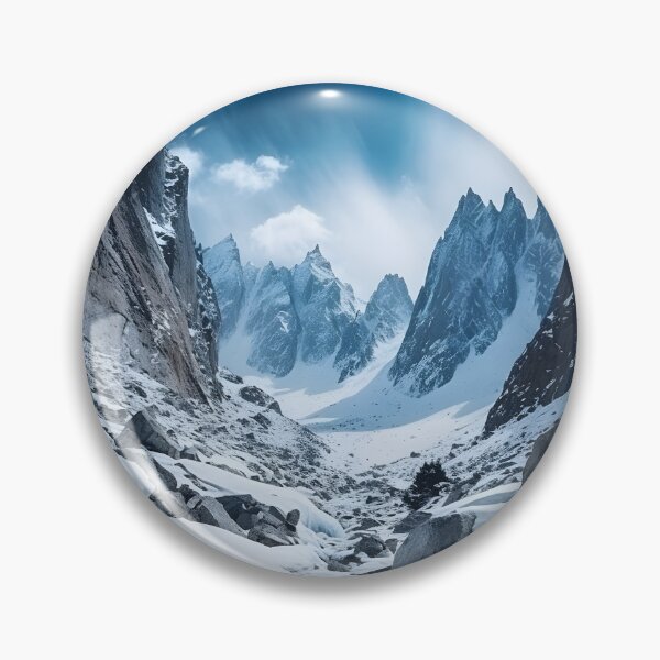 Item preview, mountain landscape photo of a steep couloir in a high alpine environment designed and sold by aiartbay.