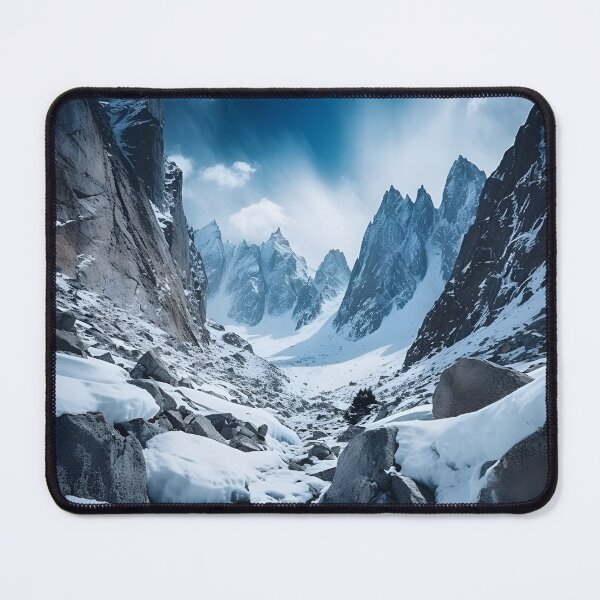 Item preview, mountain landscape photo of a steep couloir in a high alpine environment designed and sold by aiartbay.