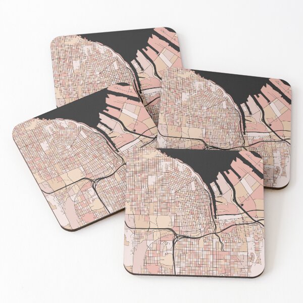 Item preview, Tacoma Map Pattern in Soft Pink Pastels designed and sold by PatternMaps.