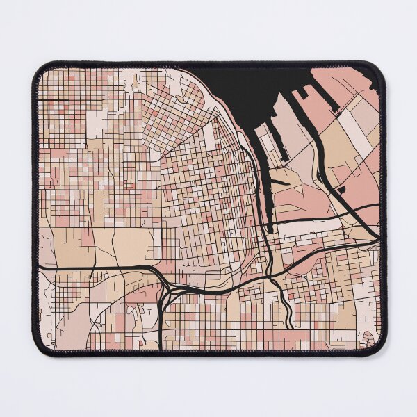 Item preview, Tacoma Map Pattern in Soft Pink Pastels designed and sold by PatternMaps.