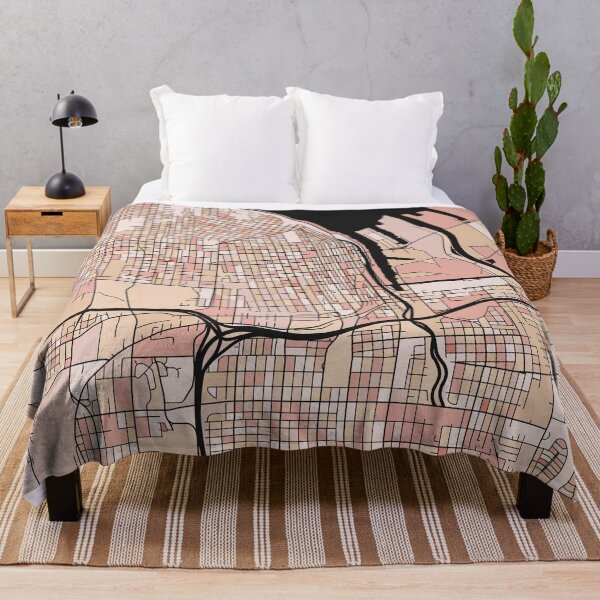 Item preview, Tacoma Map Pattern in Soft Pink Pastels designed and sold by PatternMaps.