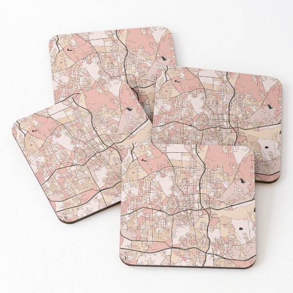 Item preview, Winston-Salem Map Pattern in Soft Pink Pastels designed and sold by PatternMaps.