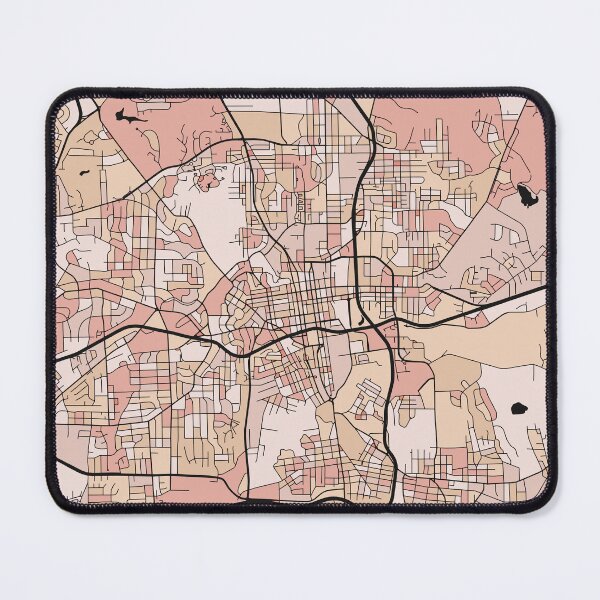 Item preview, Winston-Salem Map Pattern in Soft Pink Pastels designed and sold by PatternMaps.