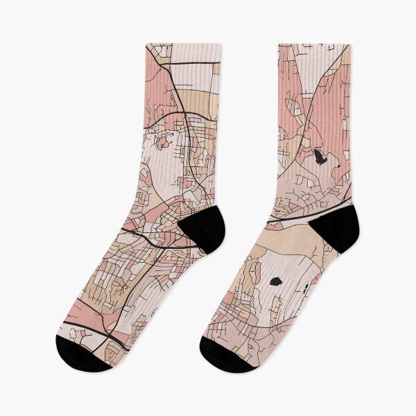 Item preview, Winston-Salem Map Pattern in Soft Pink Pastels designed and sold by PatternMaps.