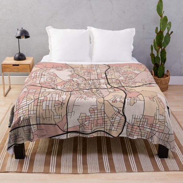 Item preview, Winston-Salem Map Pattern in Soft Pink Pastels designed and sold by PatternMaps.