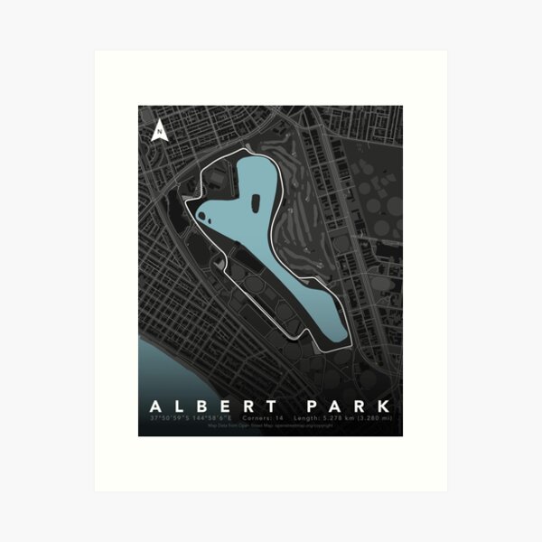 Item preview, Albert Park Circuit, Australian F1 Grand Prix | Track Maps designed and sold by MoshoboMakes.