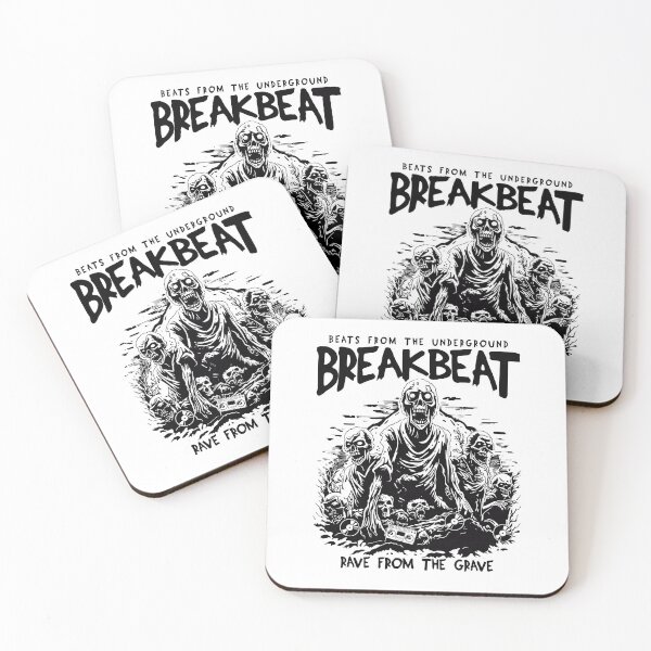 Artikelvorschau, BREAKBEAT - Halloween Rave From The Grave (schwarz) entworfen und verkauft von Discothreadz.