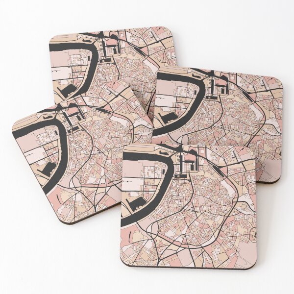 Item preview, Antwerp Map Pattern in Soft Pink Pastels designed and sold by PatternMaps.