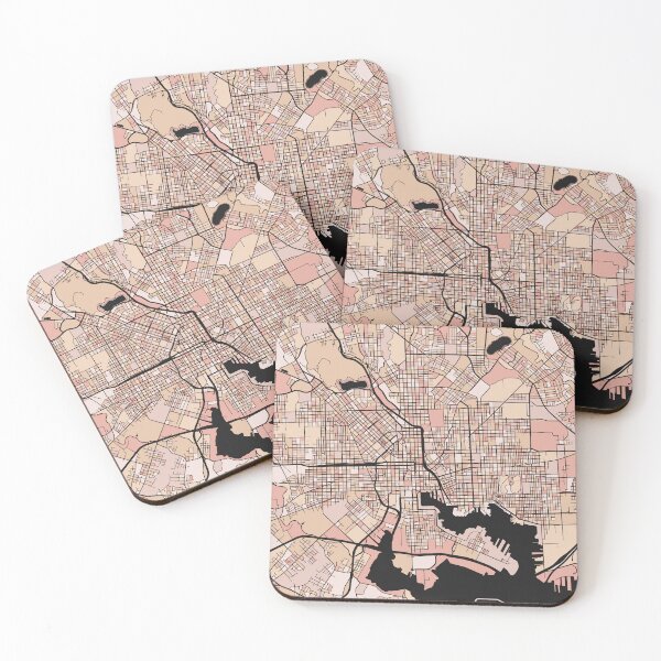 Item preview, Baltimore Map Pattern in Soft Pink Pastels designed and sold by PatternMaps.