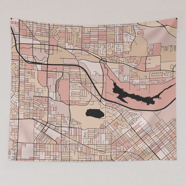 Item preview, Burnaby Map Pattern in Soft Pink Pastels designed and sold by PatternMaps.