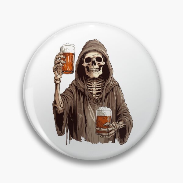 Item preview, a beer with a skeleton, Halloween designed and sold by ALAMINE1981.