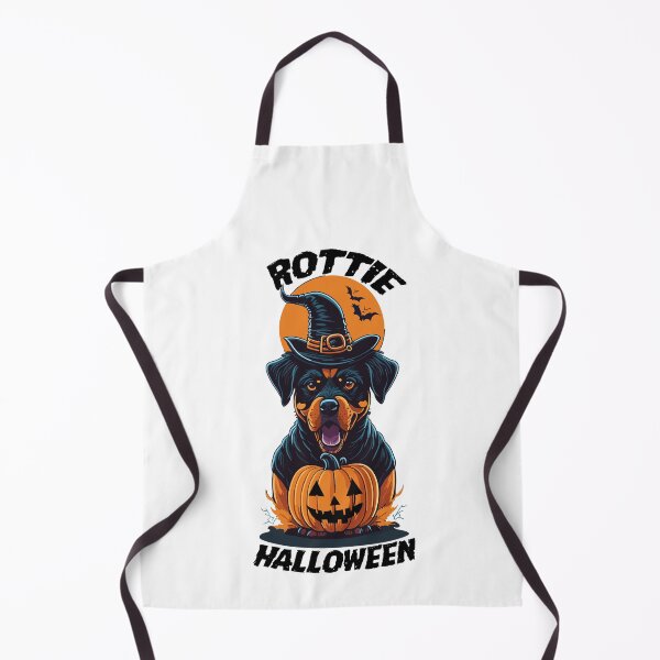 Artikelvorschau, Rottweiler mit Hexenhut und Kürbis-Rottie zu Halloween entworfen und verkauft von Peculiarts.