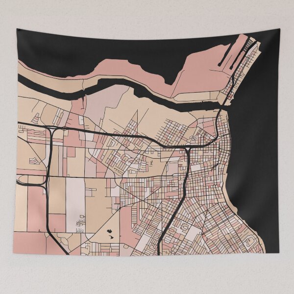 Item preview, Corpus Christi Map Pattern in Soft Pink Pastels designed and sold by PatternMaps.