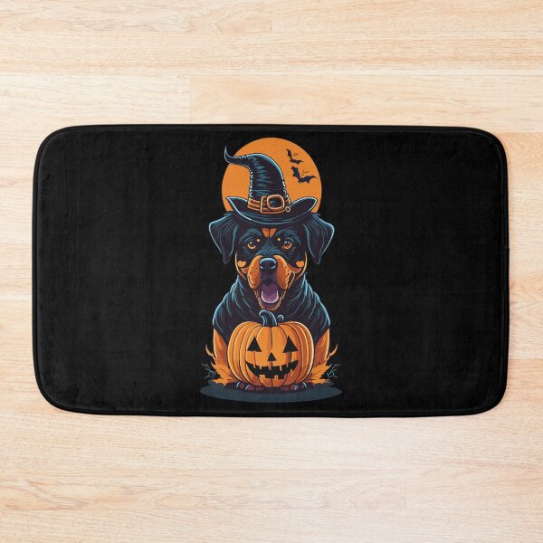 Item preview, Rottweiler Wearing Witch Hat With Pumpkin Rottweiler Dog Halloween designed and sold by Peculiarts.