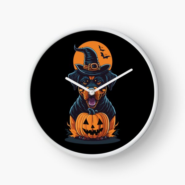 Item preview, Rottweiler Wearing Witch Hat With Pumpkin Rottweiler Dog Halloween designed and sold by Peculiarts.