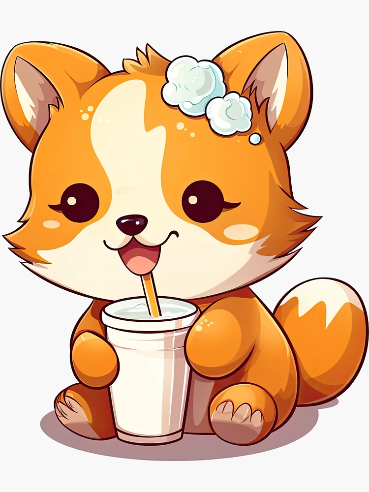 Cute Red Panda Drinking Cup of Black Coffee 2 Sticker for Sale by  eyestetix