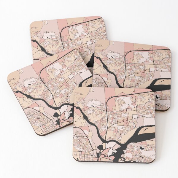 Item preview, Gatineau Map Pattern in Soft Pink Pastels designed and sold by PatternMaps.