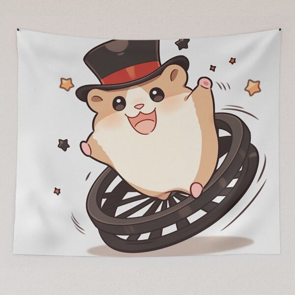 Item preview, Happy Hamster Hustle: Tiny Hat, Big Smiles, and Wheel Runs designed and sold by PaintbrushPlace.
