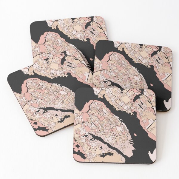 Item preview, Halifax Map Pattern in Soft Pink Pastels designed and sold by PatternMaps.