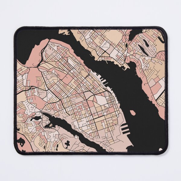 Item preview, Halifax Map Pattern in Soft Pink Pastels designed and sold by PatternMaps.