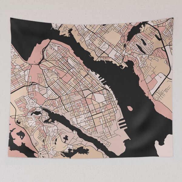 Item preview, Halifax Map Pattern in Soft Pink Pastels designed and sold by PatternMaps.