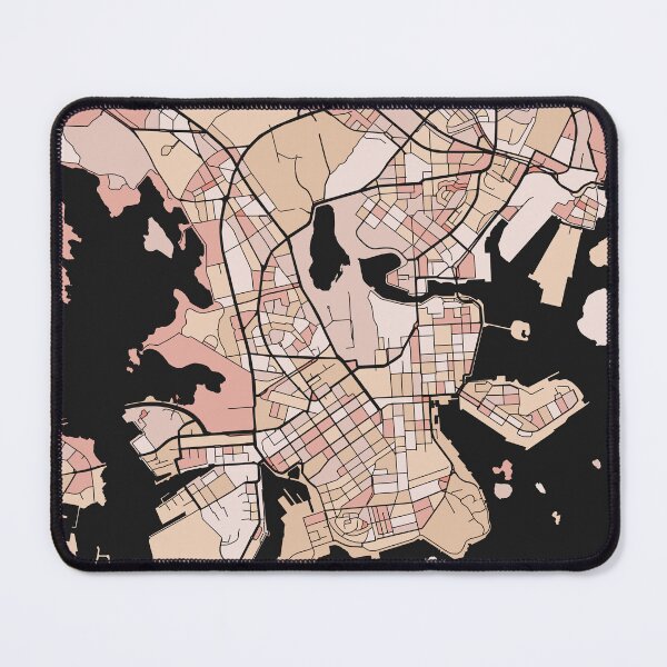 Item preview, Helsinki Map Pattern in Soft Pink Pastels designed and sold by PatternMaps.
