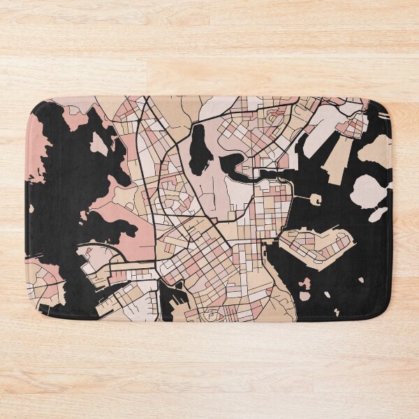 Item preview, Helsinki Map Pattern in Soft Pink Pastels designed and sold by PatternMaps.