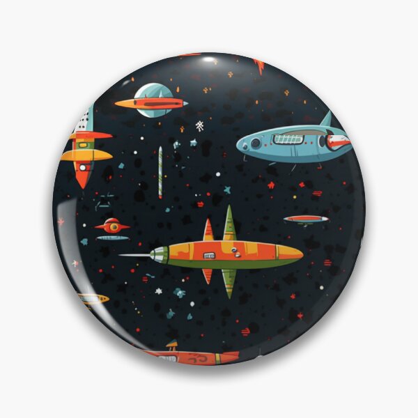 Item preview, 50s style barkcloth spaceship jetsonz print designed and sold by okeyjet.