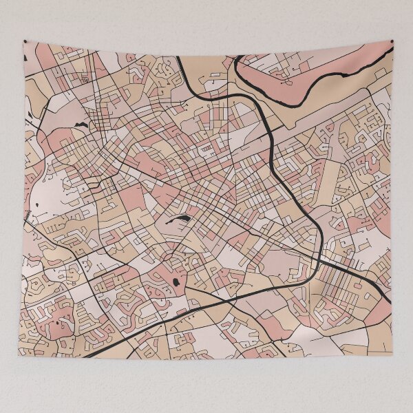 Item preview, Kitchener Map Pattern in Soft Pink Pastels designed and sold by PatternMaps.