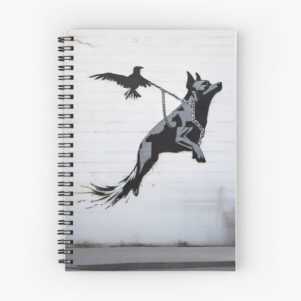 Item preview, dog and bird - Banksy style designed and sold by HOlaMax.