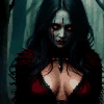 Artwork thumbnail, Horror Demonic Pixel Art Sexy Girl by 8bitglam