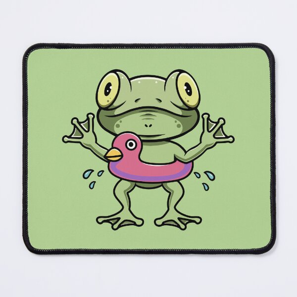 Item preview, Cute frog wearing duck floater cartoon illustration designed and sold by cubbone.