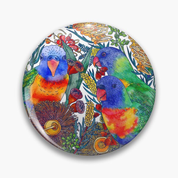 Item preview, Rainbow Lorikeet Botanical Blooms designed and sold by Sketchbook Designs.