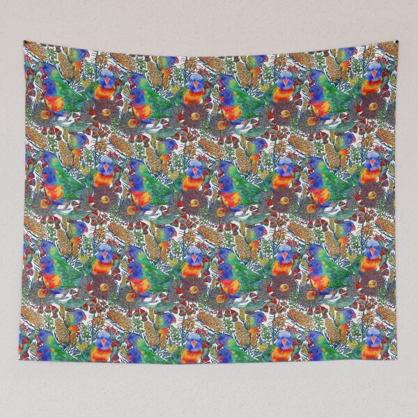Item preview, Rainbow Lorikeet Botanical Blooms designed and sold by Sketchbook Designs.